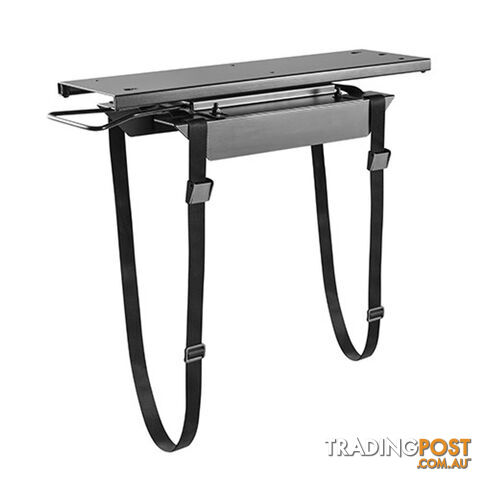 BRATECK Strap-On Under-Desk ATX Case Holder with Sliding Track, Up to 10kg,360Â° Swivel