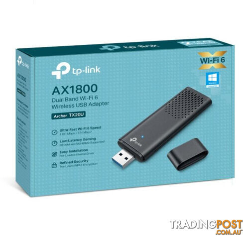 TP-LINK Archer TX20U AX1800 Dual Band Wi-Fi 6 Wireless USB Adapter