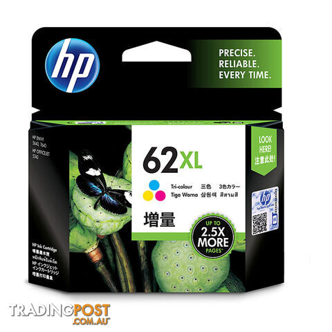 HP 62XL Original Tri Colour Ink C2P07AA - 415 Pages