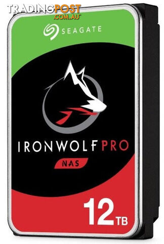 Seagate IronWolf Pro, NAS, Internal 3.5inch HDD, 12TB, SATA 6Gb/s, 7200RPM, 256MB Cache, Limited 5 Year