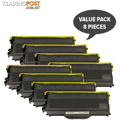 TN-2150 TN360 Black Premium Toner Set of 8