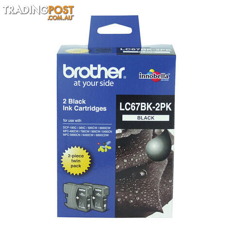 BROTHER LC67 Black Twin Pack