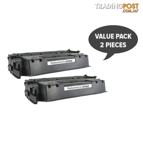 HP Compatible 2 x Q7553X HP #53X CART315ii CART308ii Q5949X #49x Premium Generic Toner