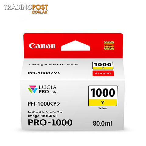 CANON PFI1000 Yellow Ink Cartridge