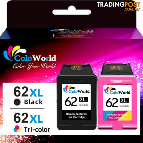 HP Compatible Remanufactured Color Inkjet Cartridge Replacement for 62XLC C2PO7AA