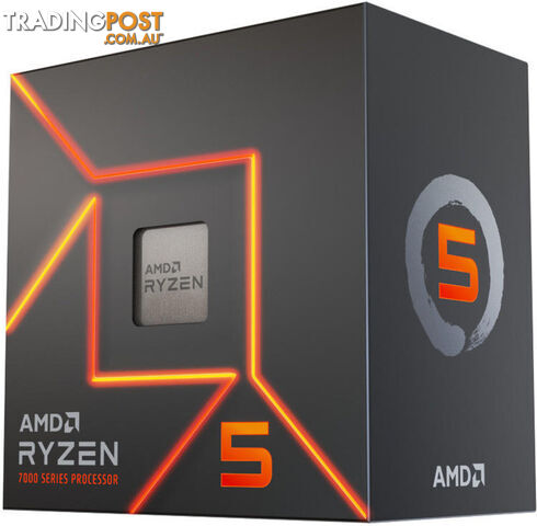 AMD Ryzen 5 7600 6 Cores 12 Threads, 65 watts, Max Freq 5.2Ghz, 38MB Cache, Wraith Prism Cooler & Radeon Graphics