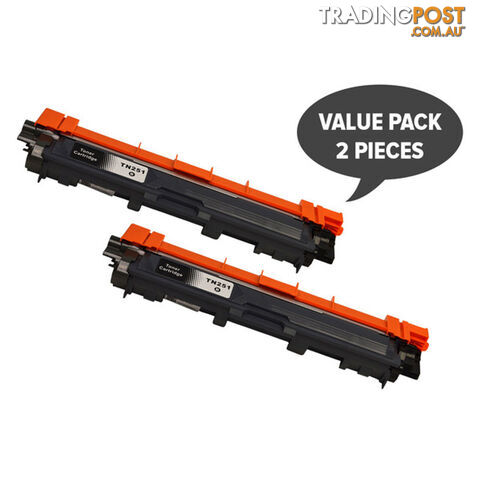 2 x TN-251 Black Premium Generic Toner