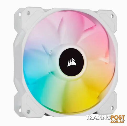 CORSAIR White SP120 RGB ELITE, 120mm RGB LED PWM Fan with AirGuide, Single Pack