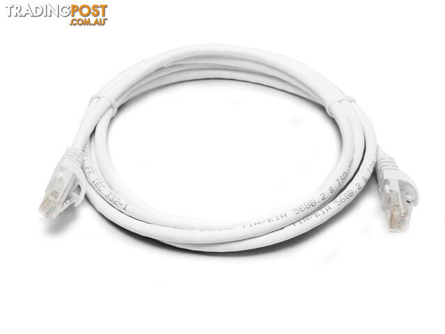 8WARE Cat6a UTP Ethernet Cable 2m Snagless White