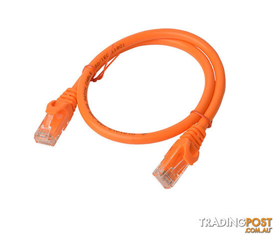 8WARE Cat6a UTP Ethernet Cable 0.5m 50cm Snagless Orange