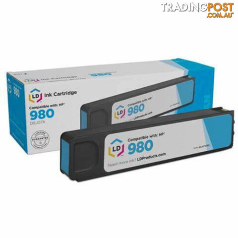 HP Compatible Premium Pigment Cyan Remanufactured Cartridge Replacement for 980 Cyan