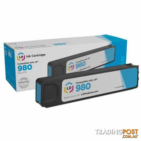 HP Compatible Premium Pigment Cyan Remanufactured Cartridge Replacement for 980 Cyan