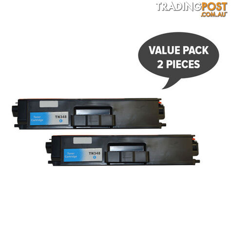 TN-348 Cyan Super High Yield Generic Toner Set of 2