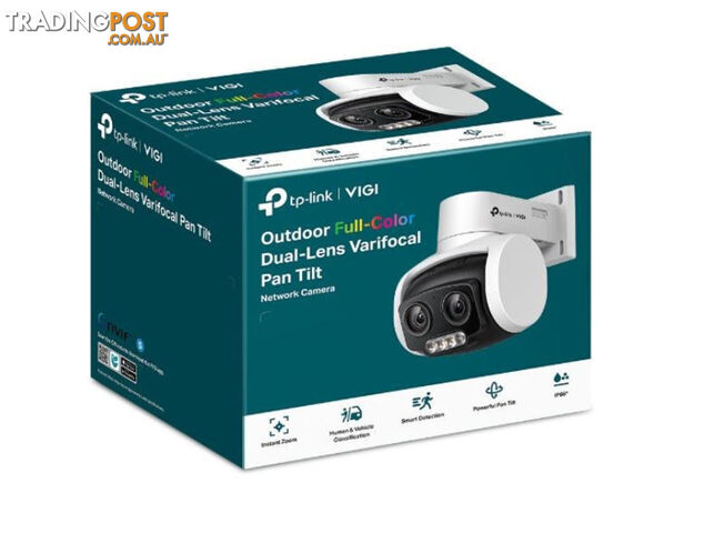 TP-LINK VIGI 4MP C540V Outdoor Full-Color Dual-Lens Varifocal Pan Tilt Network Camera,Two-Way Audio, Smart Detection