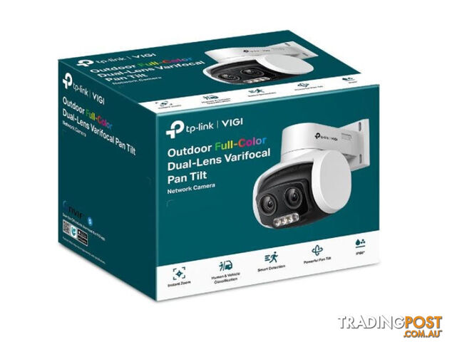 TP-LINK VIGI 4MP C540V Outdoor Full-Color Dual-Lens Varifocal Pan Tilt Network Camera,Two-Way Audio, Smart Detection