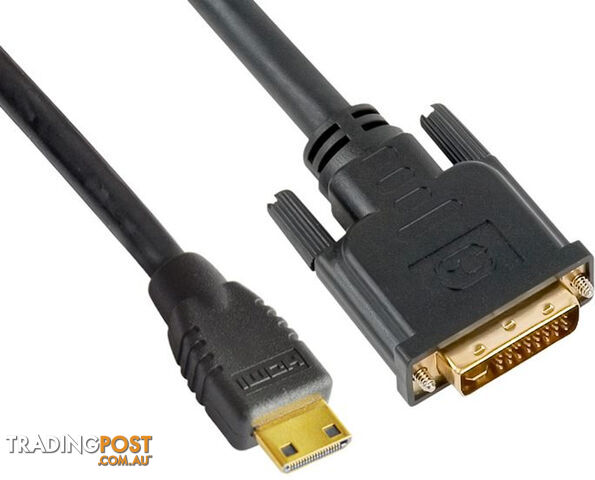 ASTROTEK Mini HDMI to DVI Cable 60cm - 19 pins Male to 24+1 pins Male 30AWG OD6.0mm Gold Plated Black PVC Jacket RoHS LS CBAT-MINIHDMIDVI-1.4