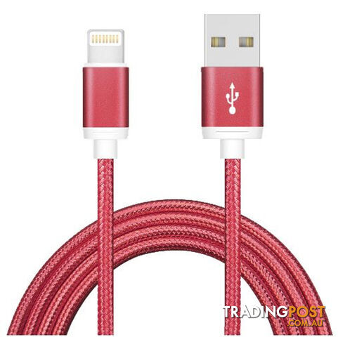 ASTROTEK 1m USB Lightning Data Sync Charger Red Color Cable for iPhone 7S 7 Plus 6S 6 Plus 5 5S iPad Air Mini iPod