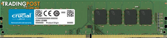 MICRON CRUCIAL 16GB 1x16GB DDR4 UDIMM 3200MHz CL22 1.2V Desktop PC Memory RAM