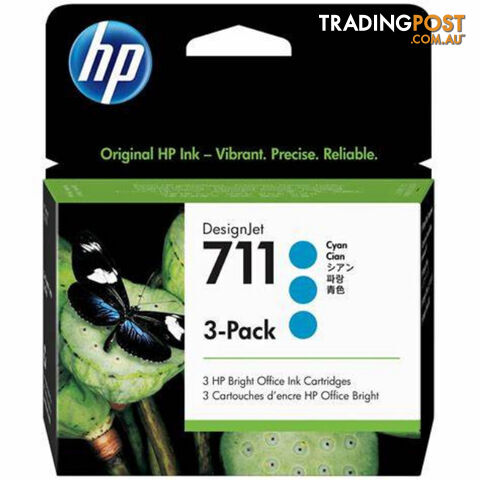 HP 711 29ml Cyan 3 Pack of CZ134A