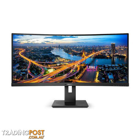 PHILIPS 346B1C 34'' ULTRAWIDE WQHD 3440 X 1440 VA LED CURVED MONITOR DISPLAY, 4MS, 100HZ, HDMI, DP, USB-C, SPEAKERS, HEIGHT, SWIVEL, TILT, 4 YR