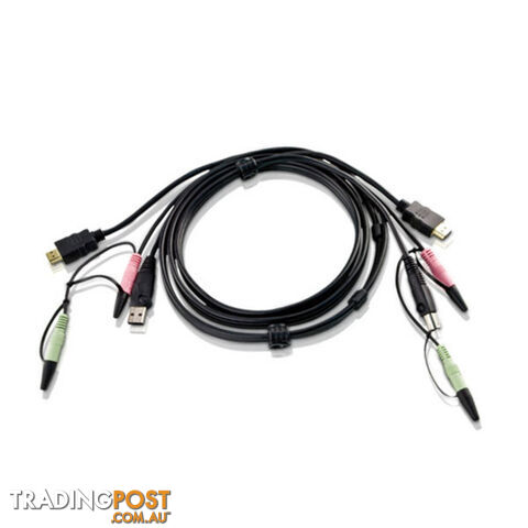 Aten USB HDMI KVM Cable - HDMI, USB and Audio connector 1.8m length