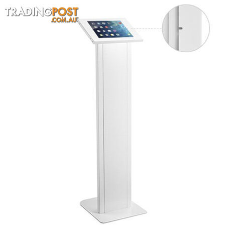 BRATECK Anti-theft Freestanding Tablet Kiosk Stand 9.7'/10.2' Ipad, 10.5' Ipad Air/Ipad Pro, 10.1' Sansung Galaxy TAB A 2019- White