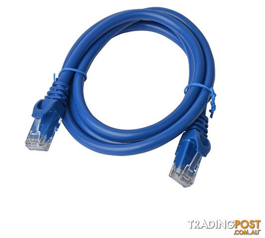 8WARE Cat6a UTP Ethernet Cable 1m Snagless Blue