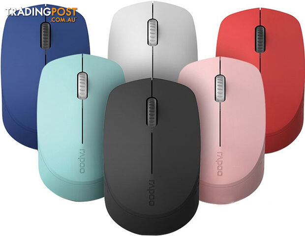 RAPOO M100 2.4GHz & Bluetooth 3 / 4 Quiet Click Wireless Mouse Black - 1300dpi Connects up to 3 Devices, Up to 9 months Battery Life