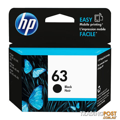 HP 63 Black Ink F6U62AA