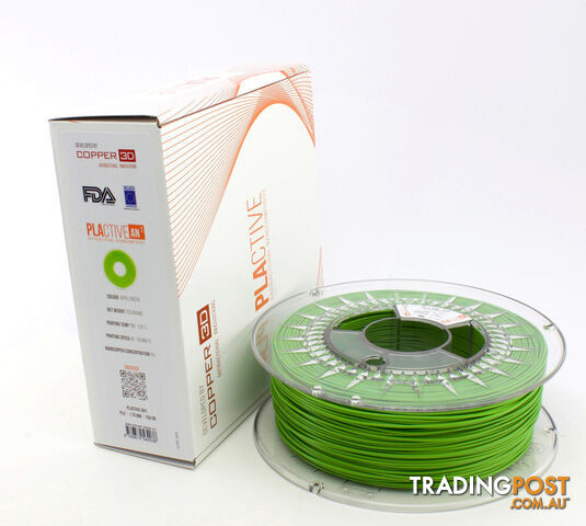 PLA Filament Copper 3D PLActive - Innovative Antibacterial 1.75mm 2.3kg Apple Green Color 3D Printer Filament On Demand