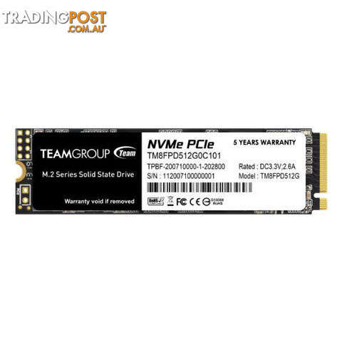 Team Group MP33 Pro 2TB, M.2 (2280), NVMe 1.3, RW(Max) 2400MBs, 2100MBs, 220K200K IOPS, 1000TBW, 5 Years