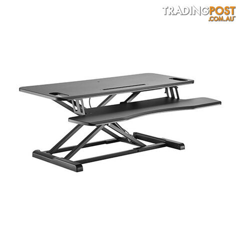 Brateck Gas Spring Sit-Stand Desk Converter with Keyboard Tray DeckStandard MDF Board Surface
