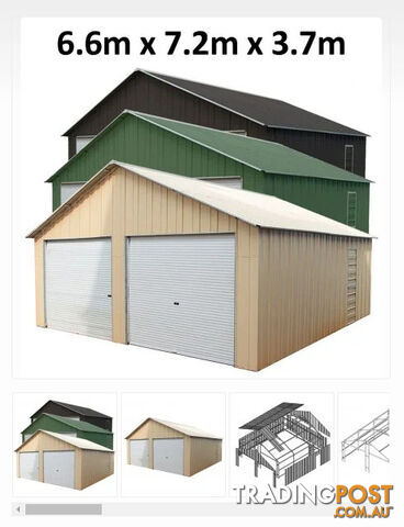 NEW DOUBLE ROLLER DOOR SHED - STILL IN PACKAGING