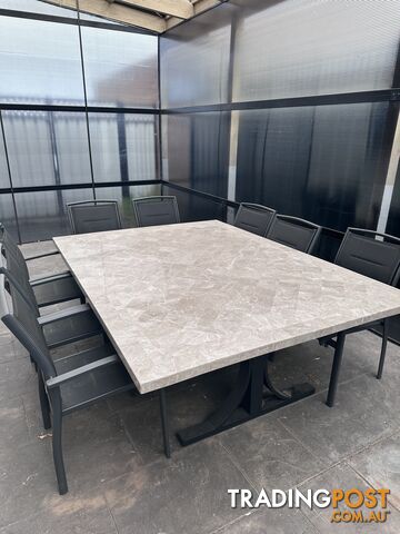 10 seater stone outdoor dining set