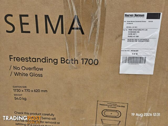 Brand New 1 x bath and 2 x vanities are in original packaging