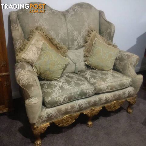 Stylish Lounge/Sofa, Camel Back, 2 Seat, Early 1900's, Orig Cond - photo 2 of 13