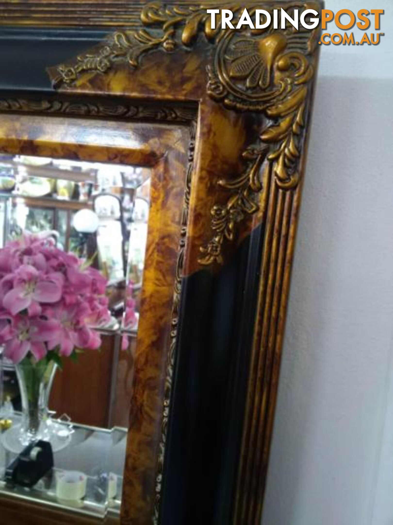 Framed Original / Vintage Prints. Ornate Large Gold Framed Mirror