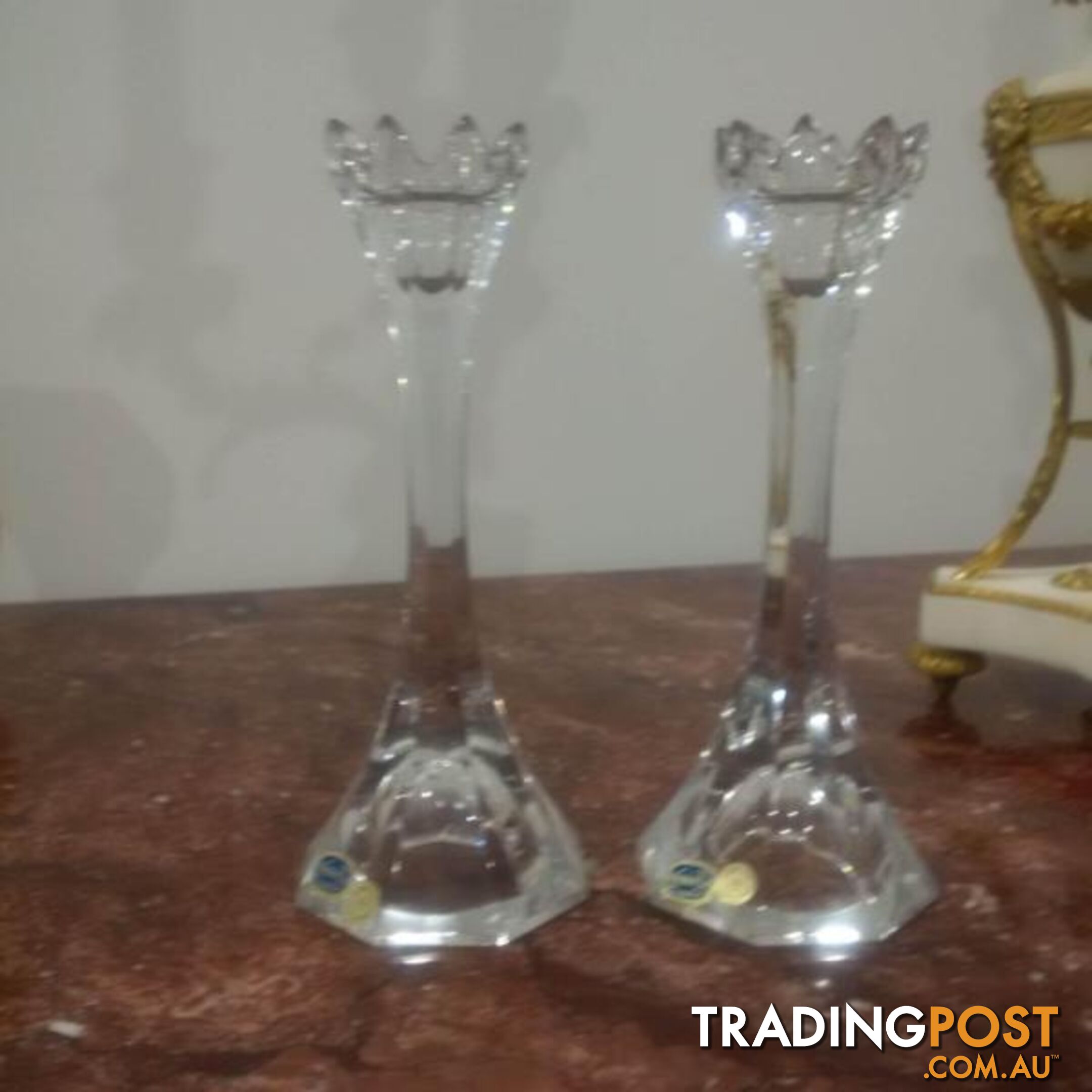 Candleholders / Candelabra - Crystal / Glass / Brass. Ornaments