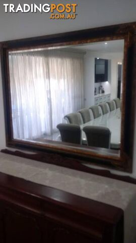 Ornate Mirror. Vintage Cedar Buffet. Dining Chairs REDUCED - photo 4 of 10