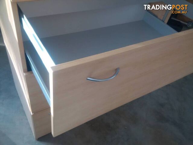 Timber Filing Cabinet American Oak 3 Drawer. New Mobile 2 Drawer