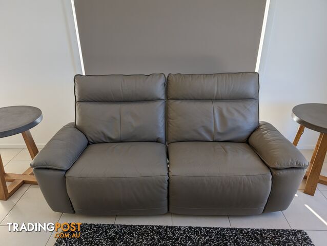 2.5 Seat Grey Leather Electric Recliner