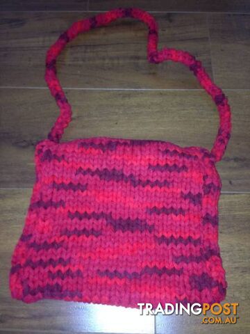Knitted Woolen Hand Bag with Strap.