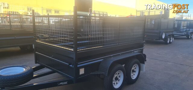 8Ã5 TANDEM BOX TRAILER HIGH SIDE RAMP WITH CAGE 600MM