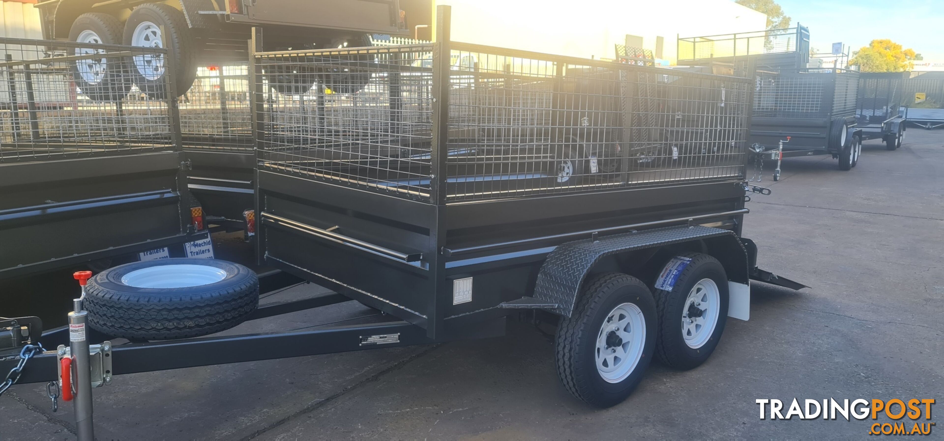 8Ã5 TANDEM BOX TRAILER HIGH SIDE RAMP WITH CAGE 600MM