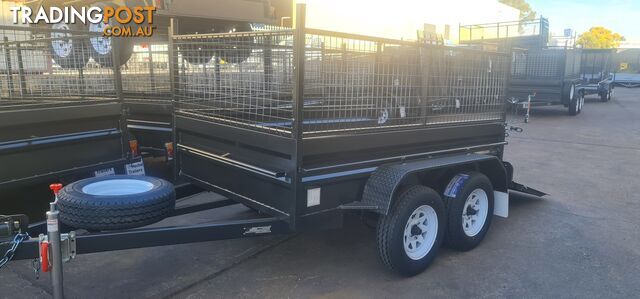 8Ã5 TANDEM BOX TRAILER HIGH SIDE RAMP WITH CAGE 600MM