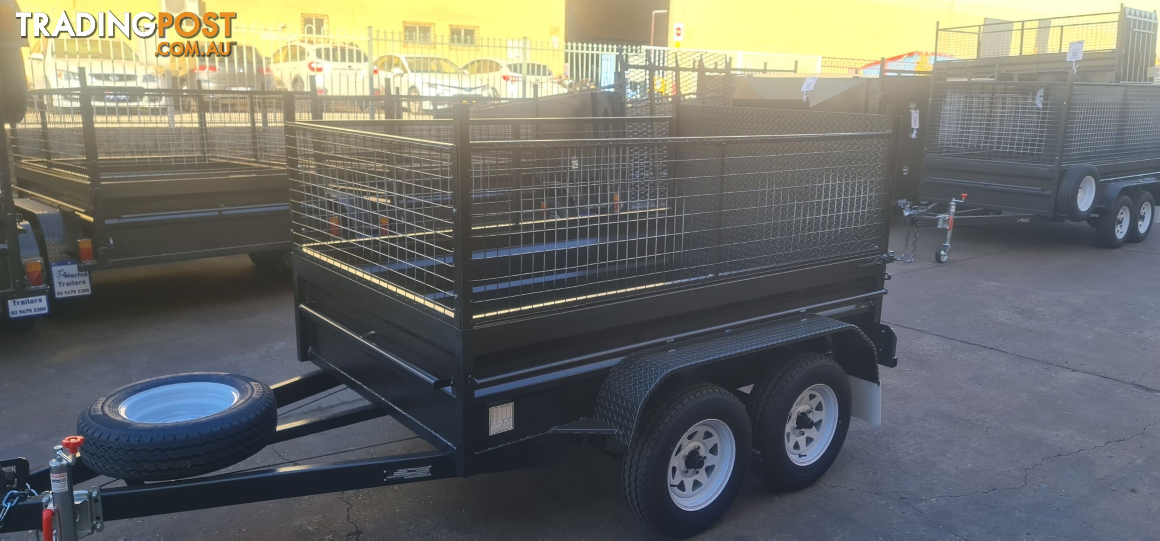 8Ã5 TANDEM BOX TRAILER HIGH SIDE RAMP WITH CAGE 600MM