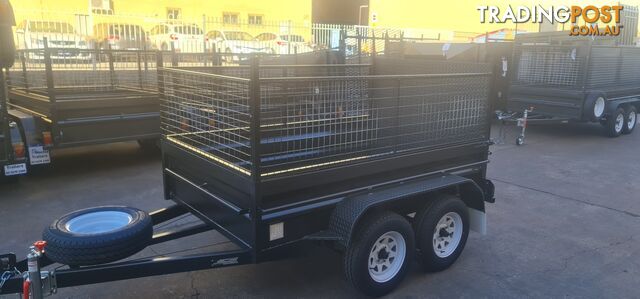 8Ã5 TANDEM BOX TRAILER HIGH SIDE RAMP WITH CAGE 600MM