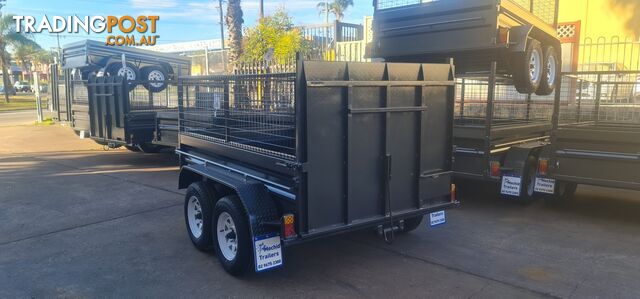 8Ã5 TANDEM BOX TRAILER HIGH SIDE RAMP WITH CAGE 600MM