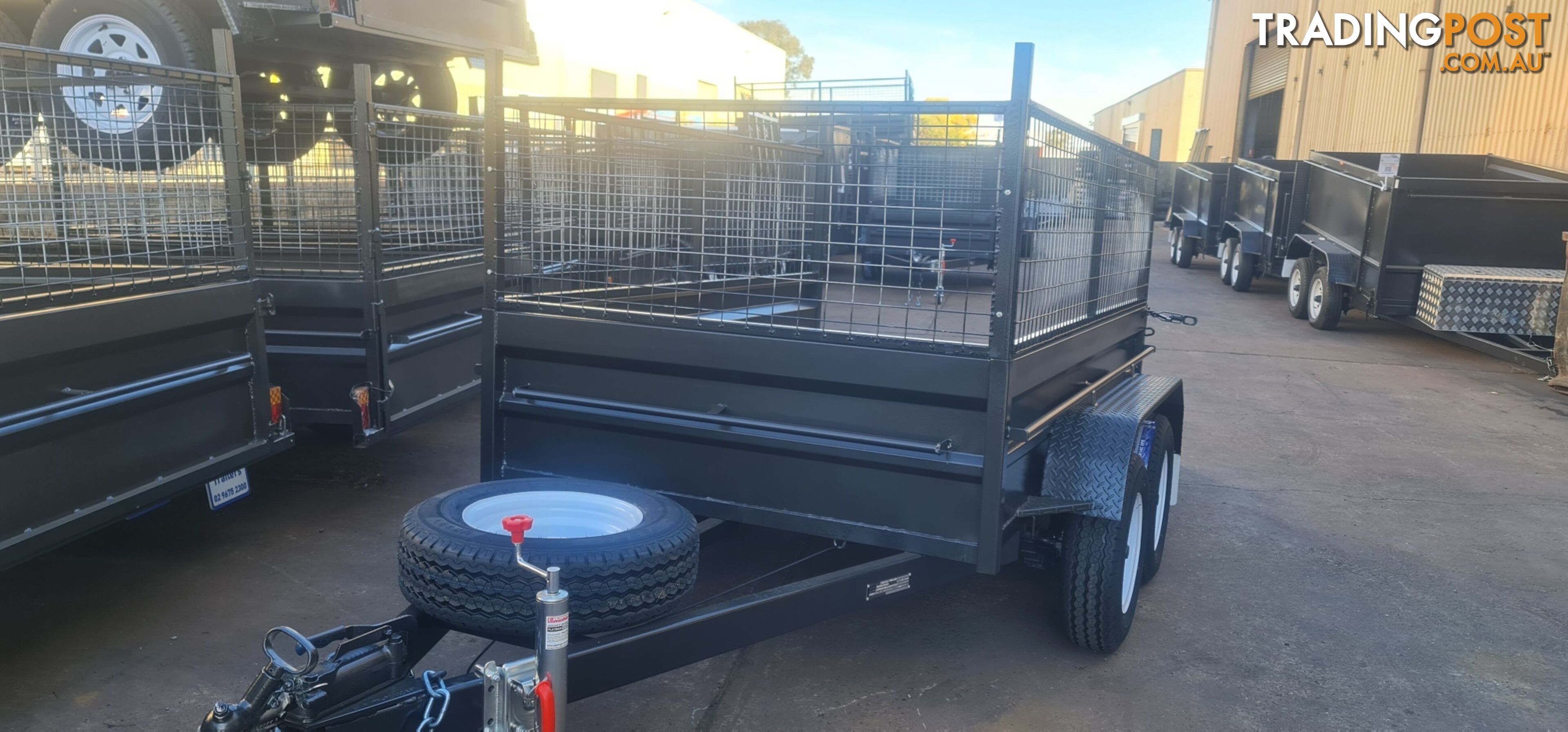 8Ã5 TANDEM BOX TRAILER HIGH SIDE RAMP WITH CAGE 600MM