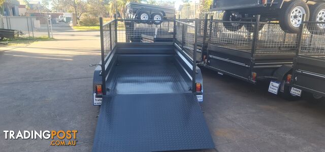 8Ã5 TANDEM BOX TRAILER HIGH SIDE RAMP WITH CAGE 600MM